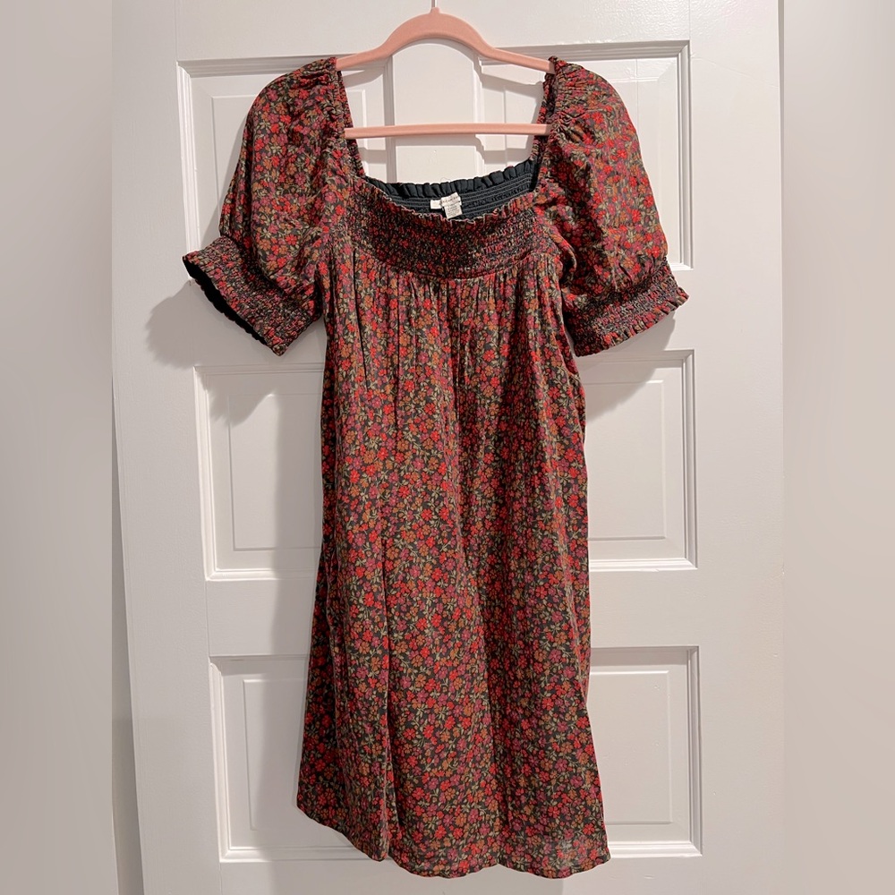 American Eagle Red & Brown Mini Floral Dress size Large